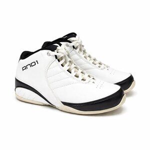 AND1 Boys Basketball Shoes Black & White Athletic Sneakers Size 6